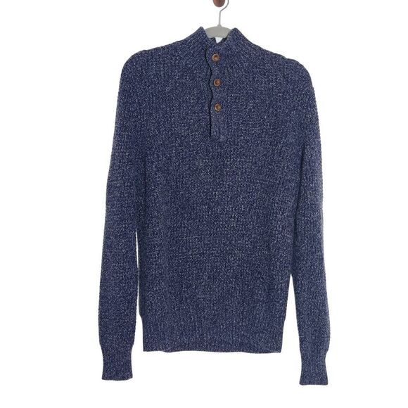 Faherty Cashmere Wool Quarter Button Sweater Size Large Men's